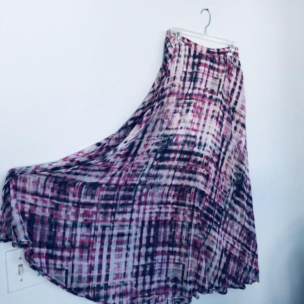 long skirt with a side split and knee length
